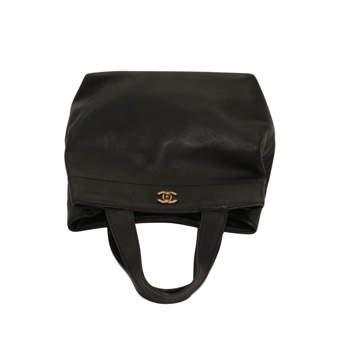 CHANEL Black Lambskin CC Turnlock Tote Bag [Used]