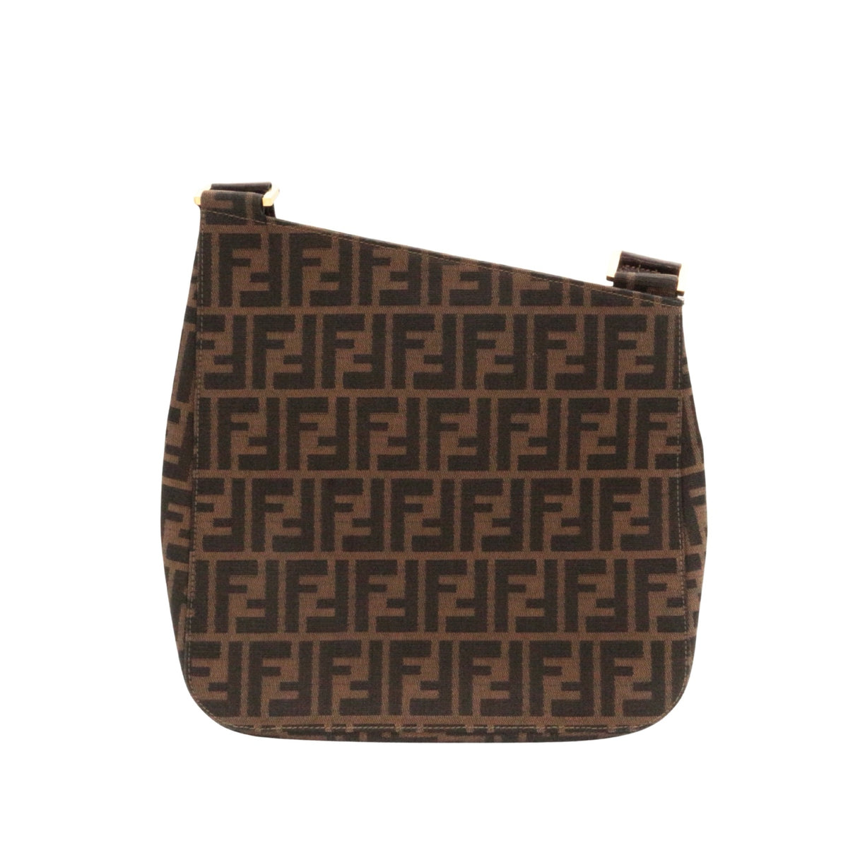 FENDI Vintage Brown Zucca Canvas Shoulder Tote Bag [Used]