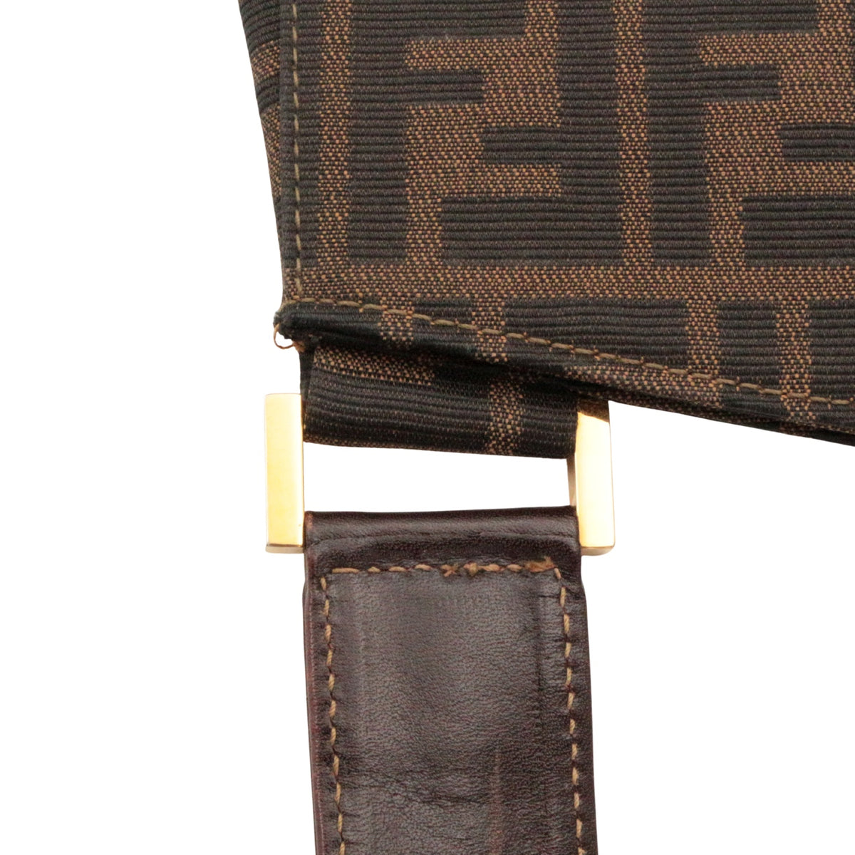 FENDI Vintage Brown Zucca Canvas Shoulder Tote Bag [Used]