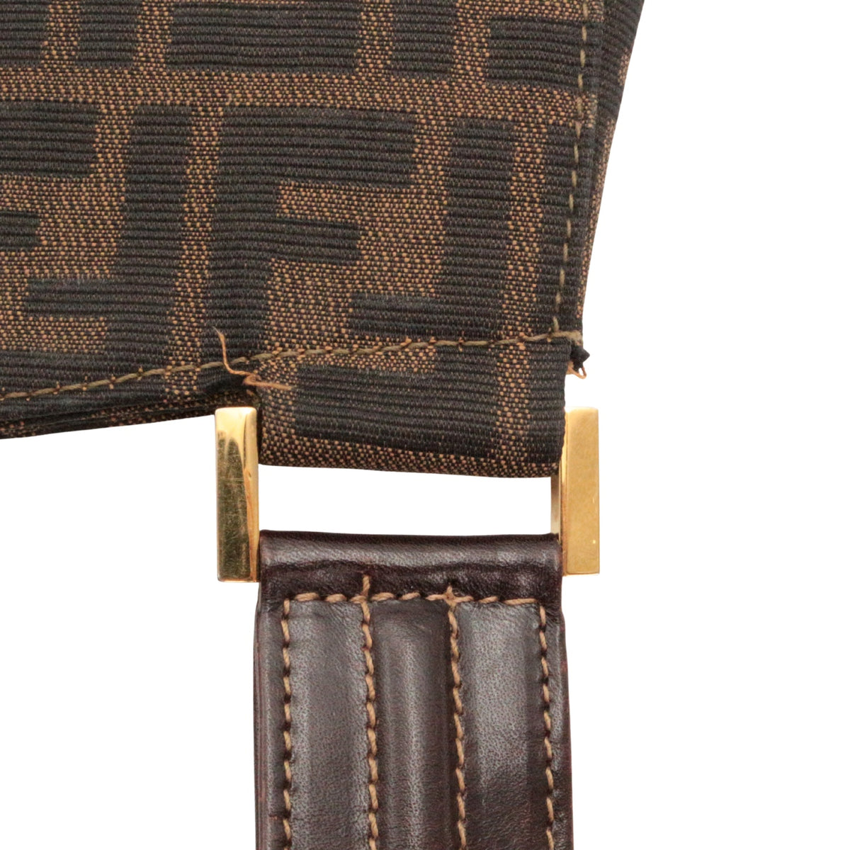 FENDI Vintage Brown Zucca Canvas Shoulder Tote Bag [Used]
