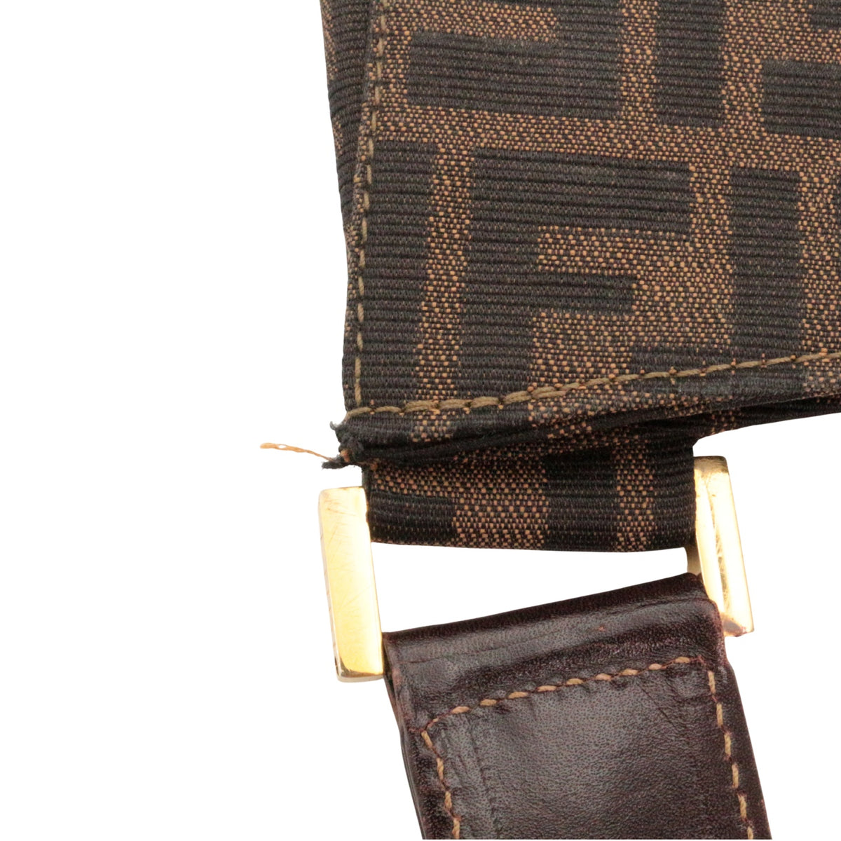 FENDI Vintage Brown Zucca Canvas Shoulder Tote Bag [Used]