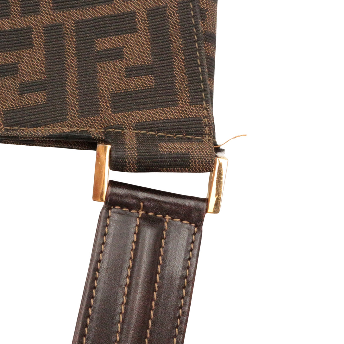 FENDI Vintage Brown Zucca Canvas Shoulder Tote Bag [Used]