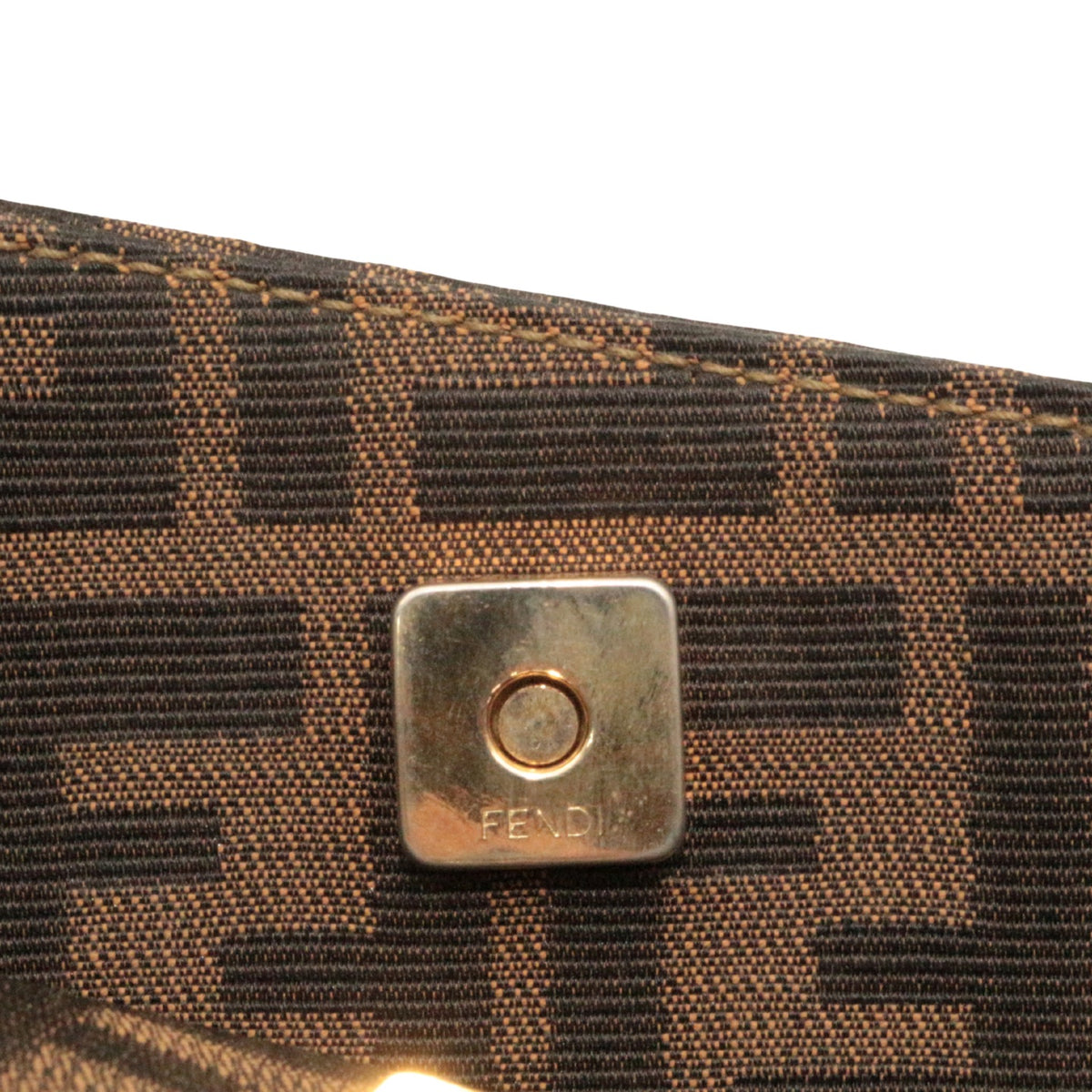 FENDI Vintage Brown Zucca Canvas Shoulder Tote Bag [Used]