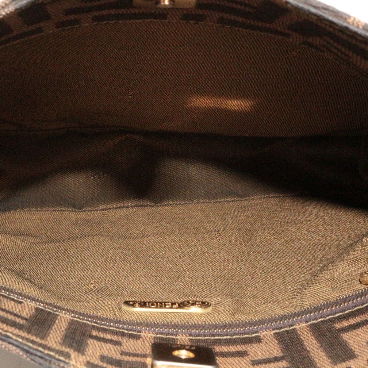 FENDI Vintage Brown Zucca Canvas Shoulder Tote Bag [Used]