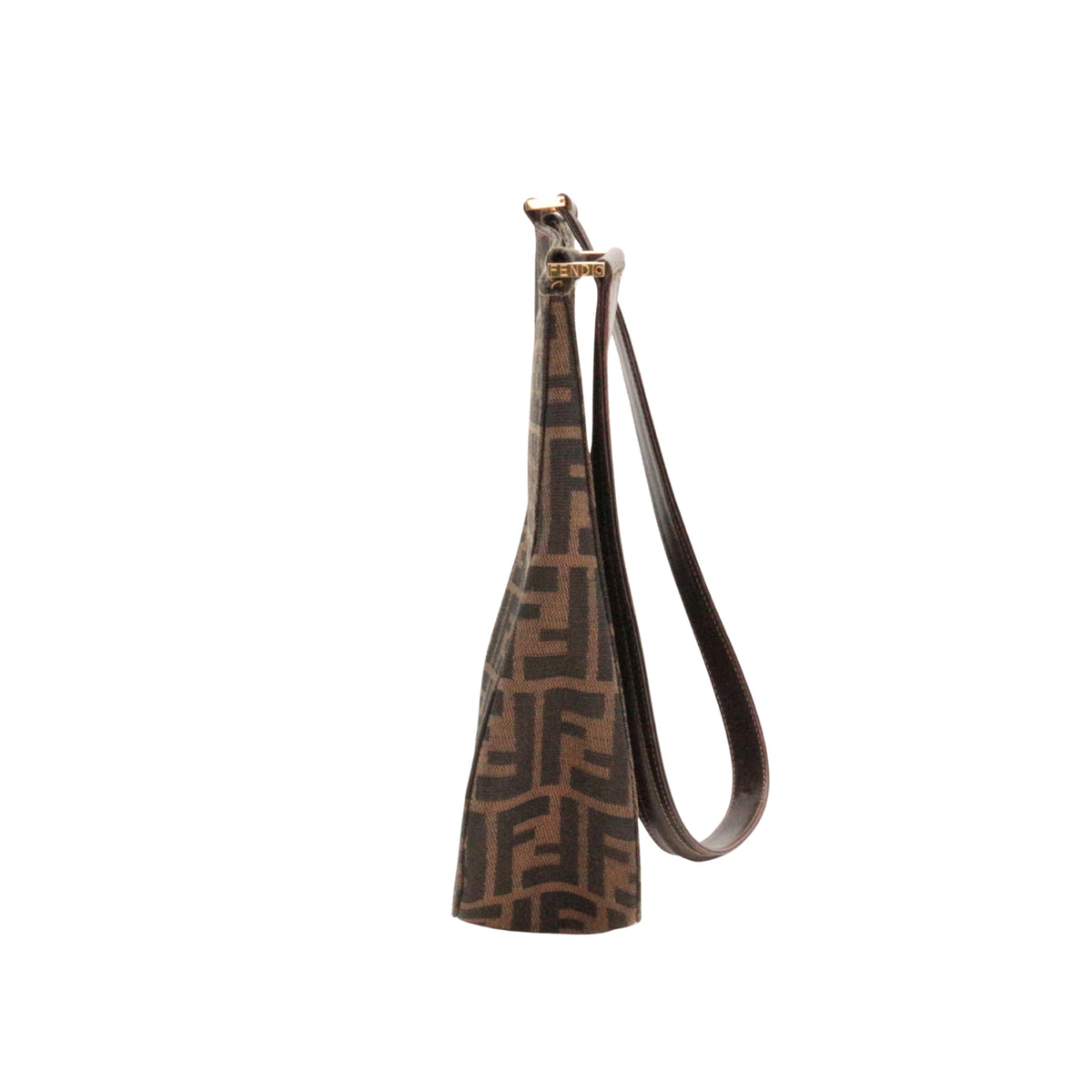 FENDI Vintage Brown Zucca Canvas Shoulder Tote Bag [Used]