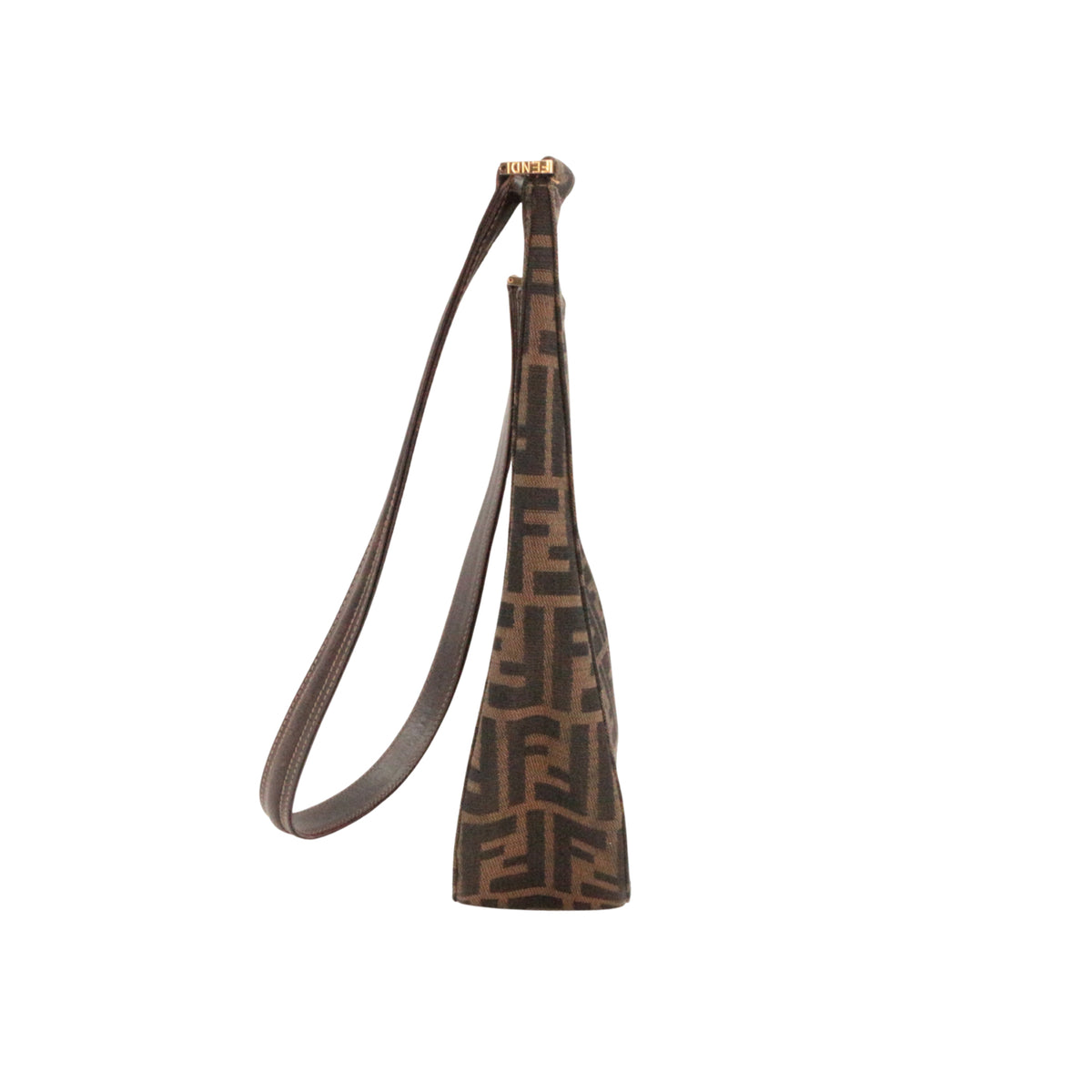 FENDI Vintage Brown Zucca Canvas Shoulder Tote Bag [Used]