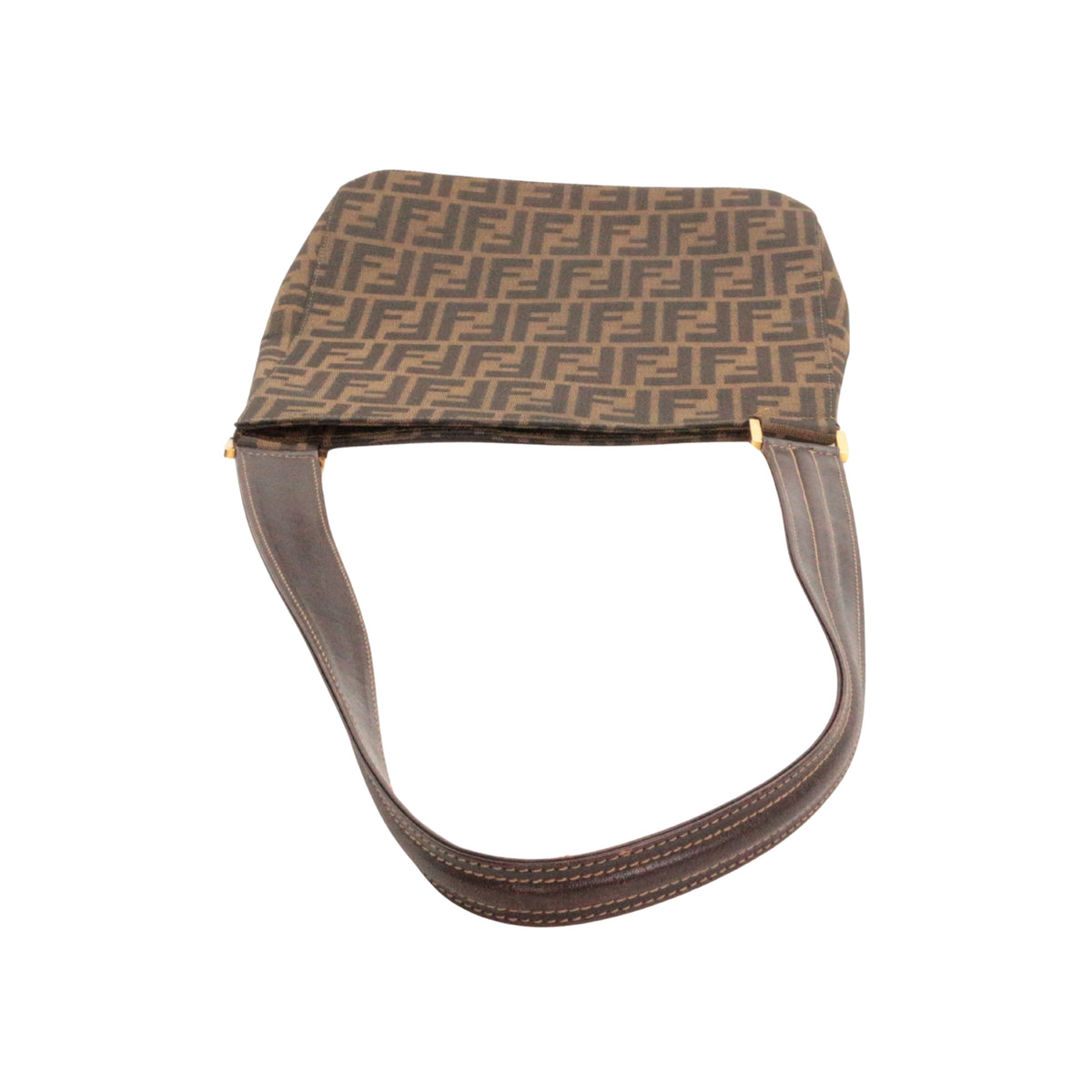 FENDI Vintage Brown Zucca Canvas Shoulder Tote Bag [Used]