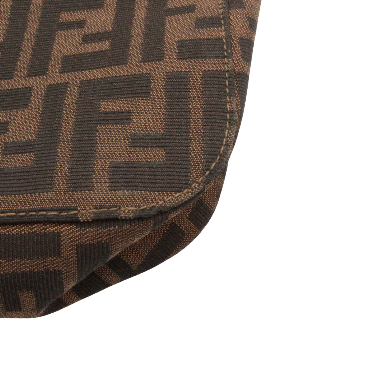 FENDI Vintage Brown Zucca Canvas Shoulder Tote Bag [Used]