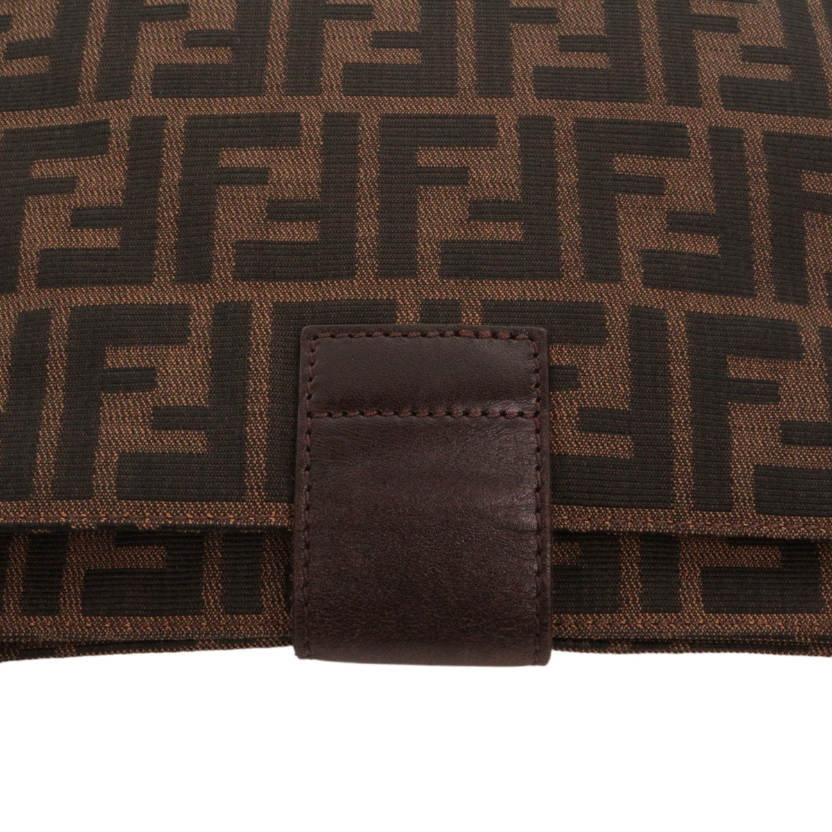 FENDI Vintage Brown Zucca Canvas FF Buckle Shoulder Bag [Used]
