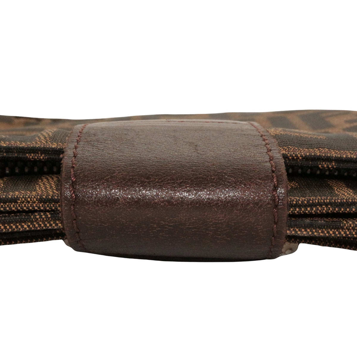 FENDI Vintage Brown Zucca Canvas FF Buckle Shoulder Bag [Used]