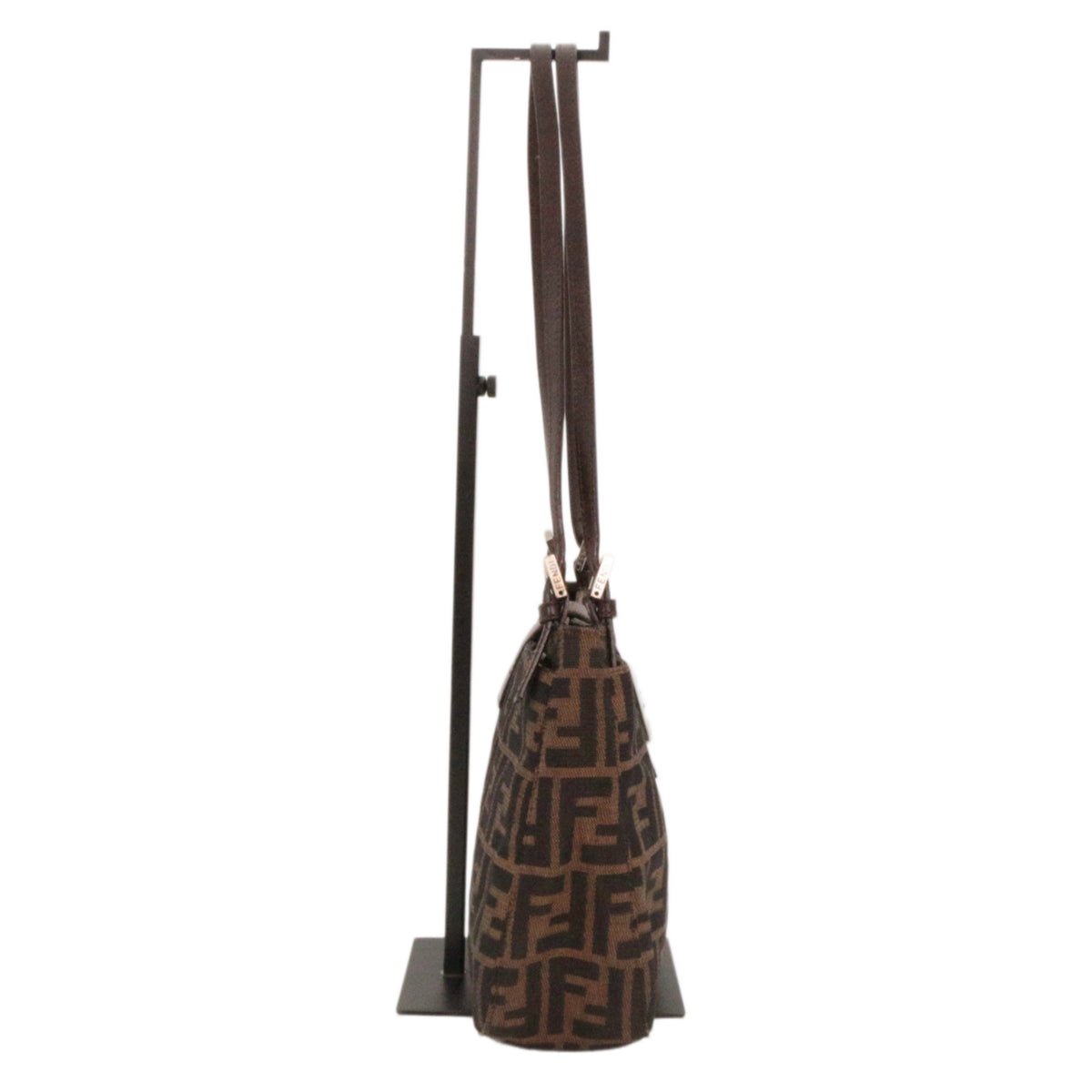 FENDI Vintage Brown Zucca Canvas FF Buckle Shoulder Bag [Used]