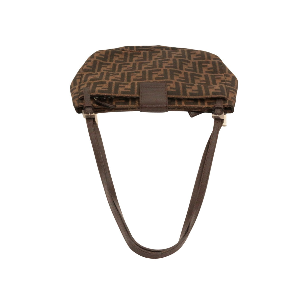 FENDI Vintage Brown Zucca Canvas FF Buckle Shoulder Bag [Used]