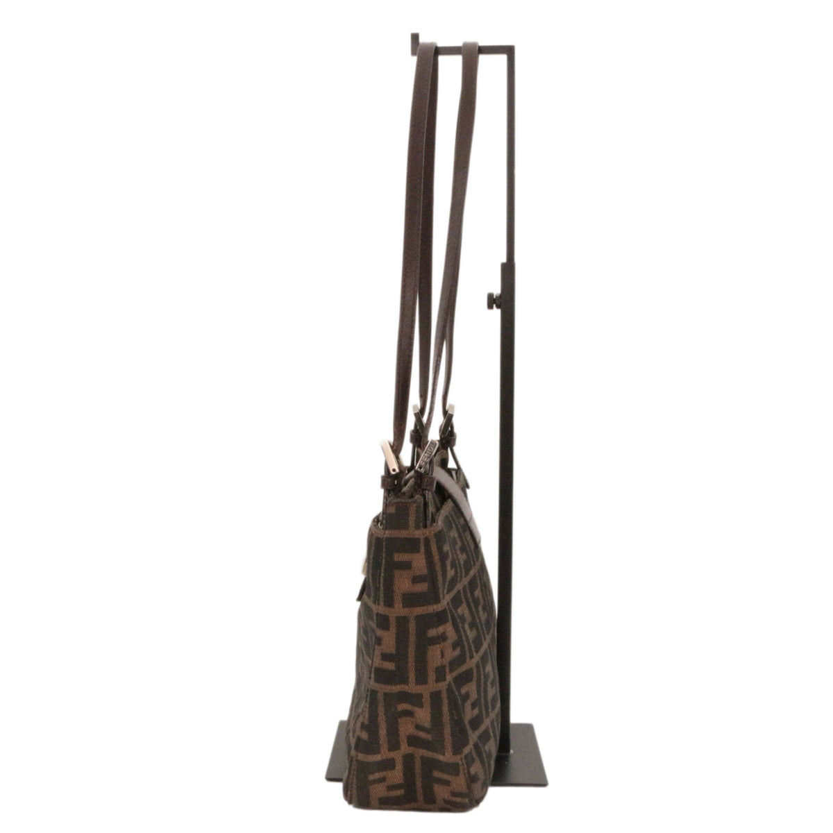 FENDI Vintage Brown Zucca Canvas FF Buckle Shoulder Bag [Used]