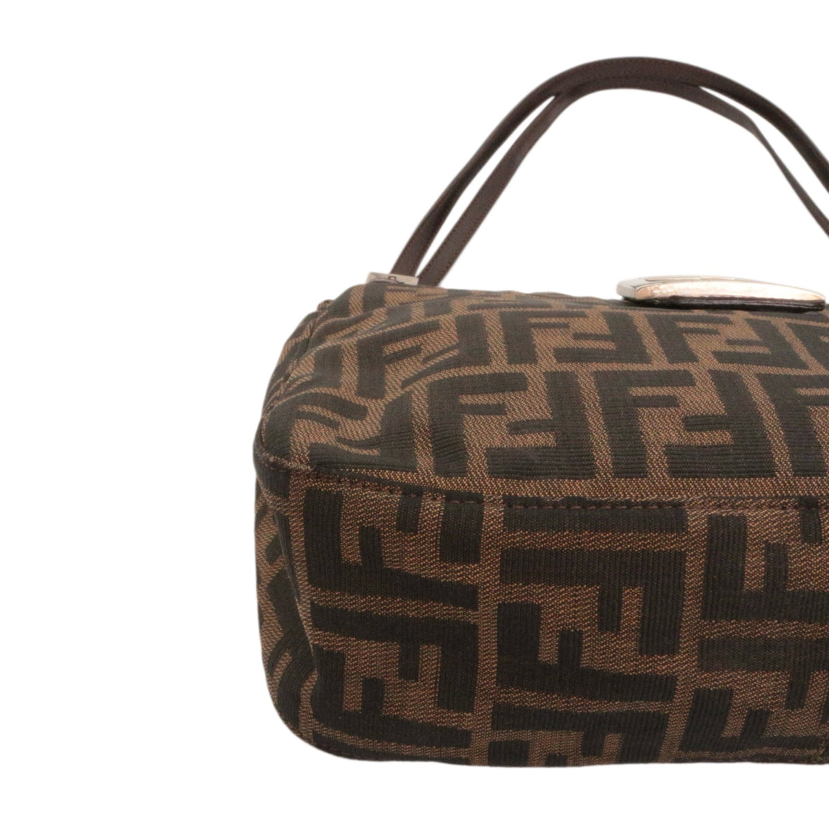 FENDI Vintage Brown Zucca Canvas FF Buckle Shoulder Bag [Used]