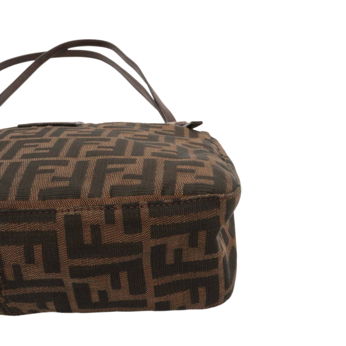 FENDI Vintage Brown Zucca Canvas FF Buckle Shoulder Bag [Used]