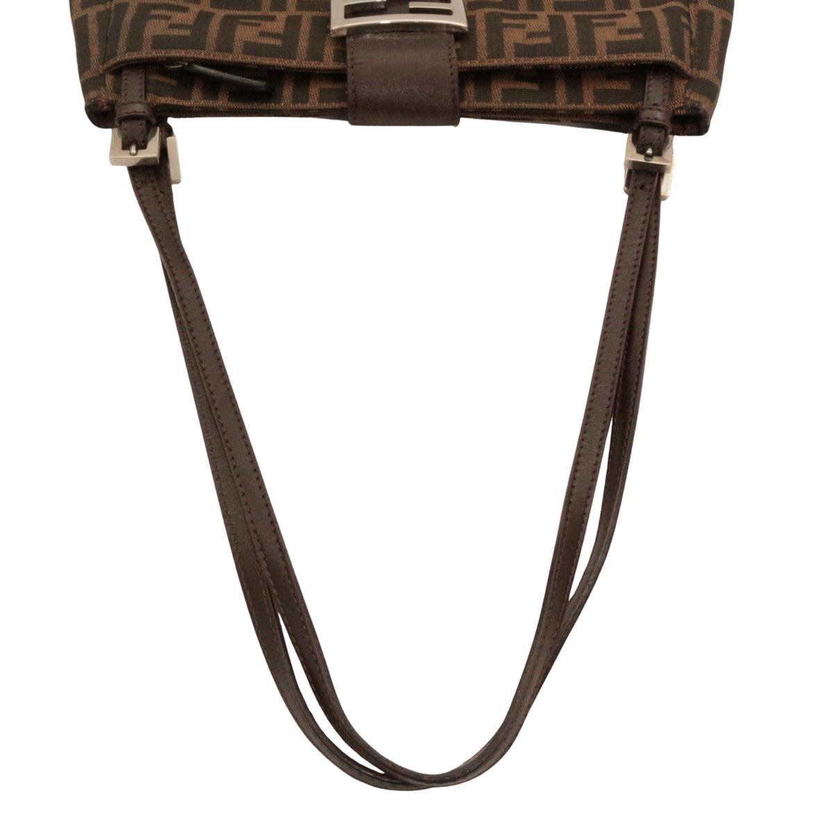 FENDI Vintage Brown Zucca Canvas FF Buckle Shoulder Bag [Used]