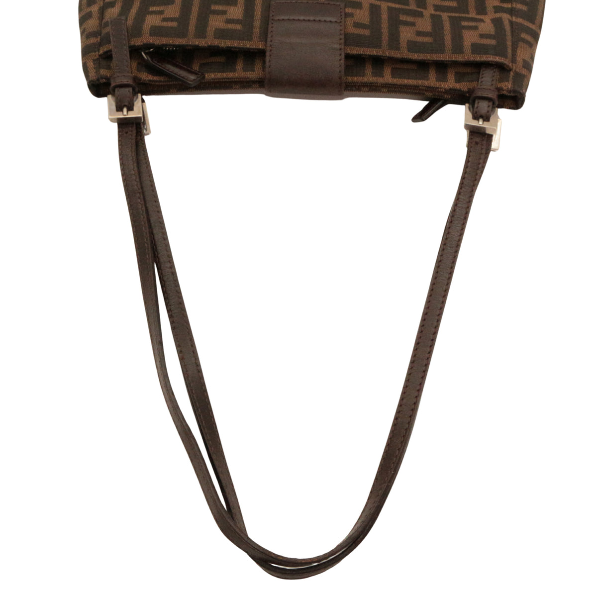 FENDI Vintage Brown Zucca Canvas FF Buckle Shoulder Bag [Used]