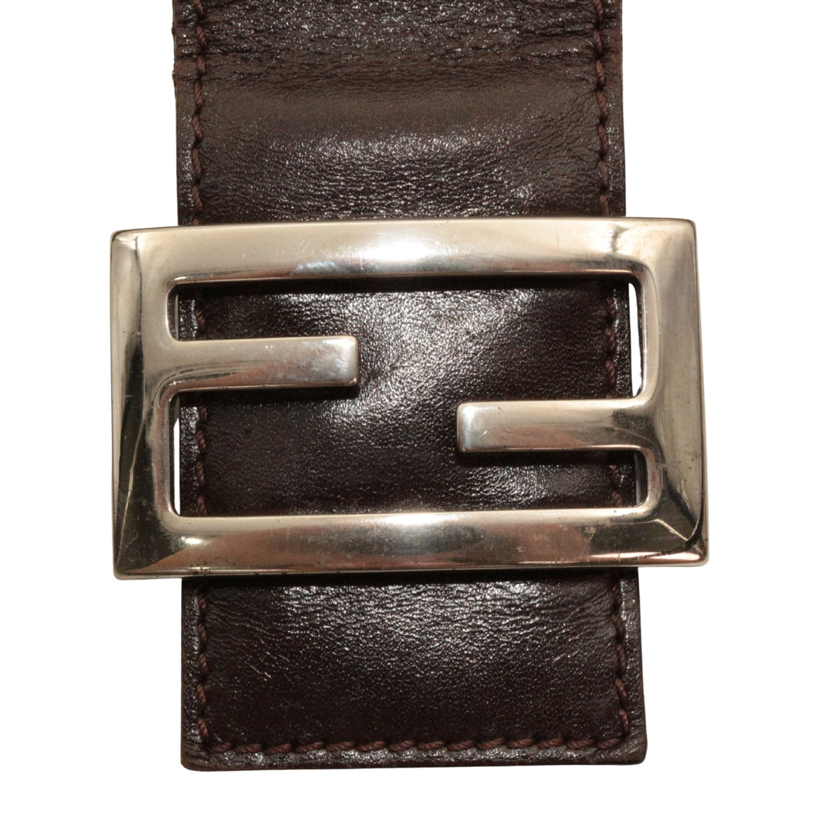 FENDI Vintage Brown Zucca Canvas FF Buckle Shoulder Bag [Used]