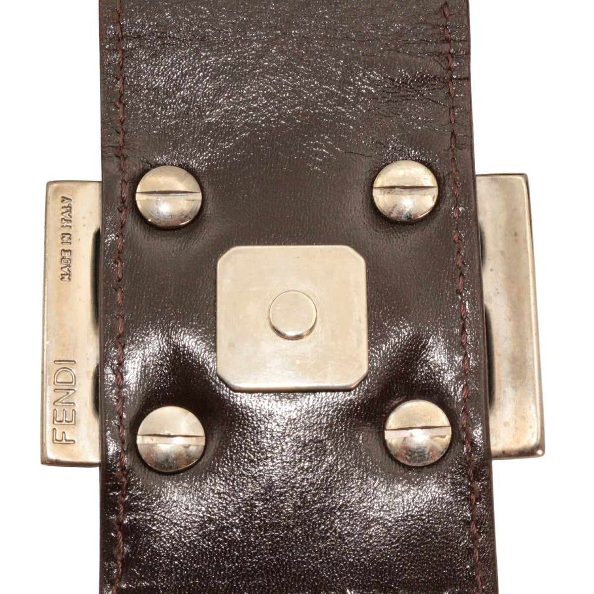FENDI Vintage Brown Zucca Canvas FF Buckle Shoulder Bag [Used]