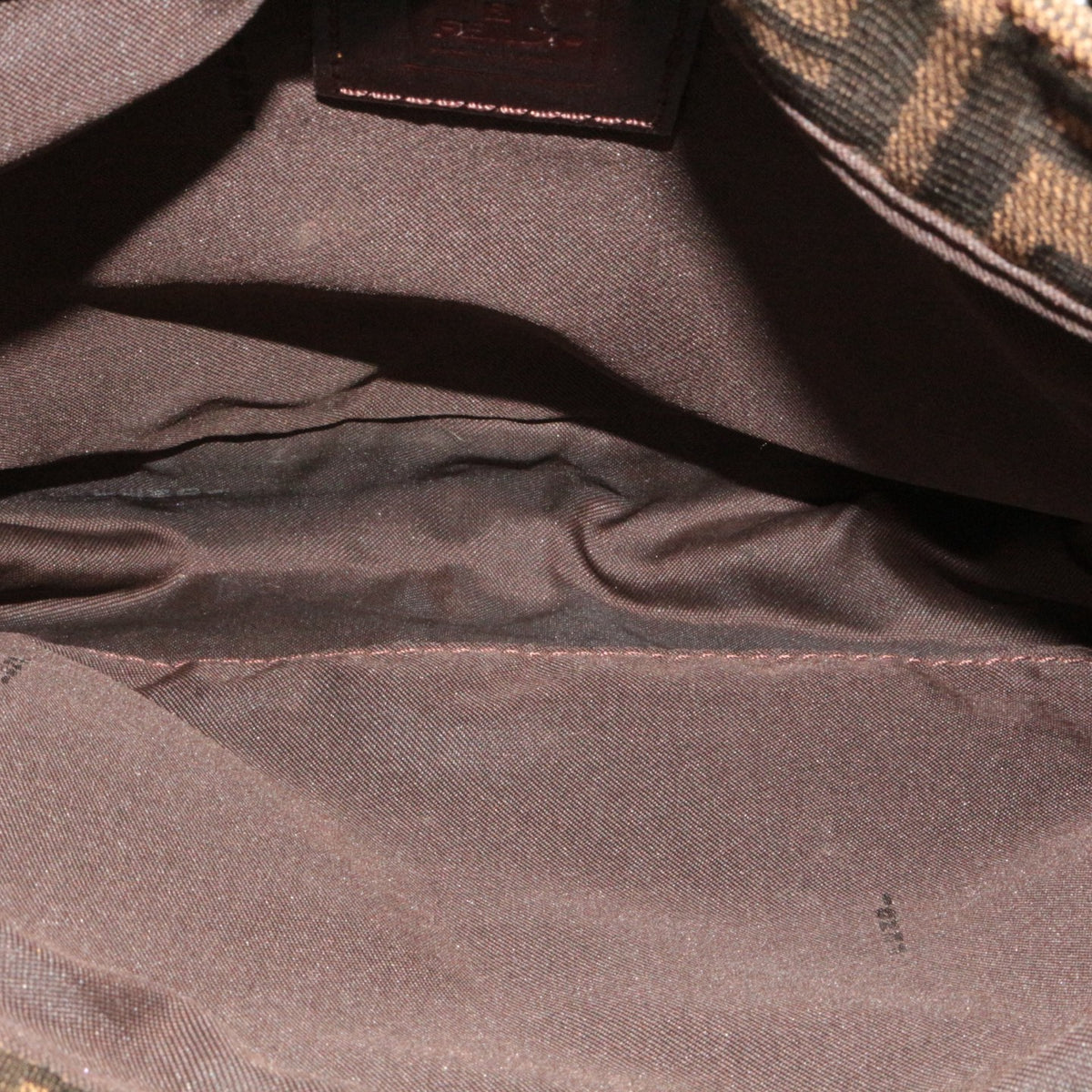 FENDI Vintage Brown Zucca Canvas FF Buckle Shoulder Bag [Used]