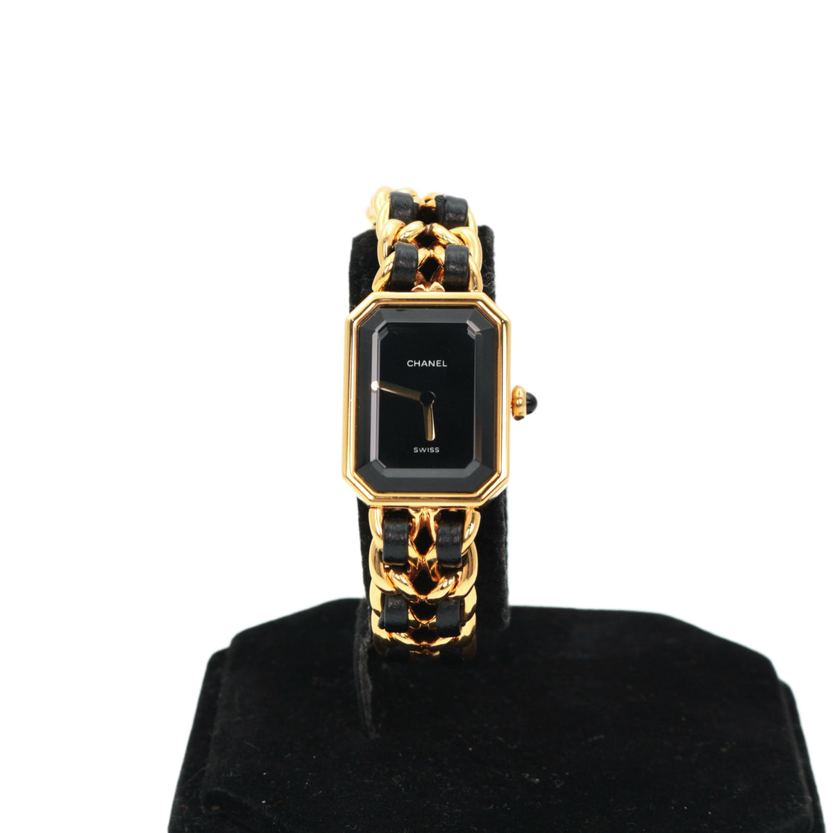 CHANEL Vintage Black & Gold Chain Leather Première Watch [Used]