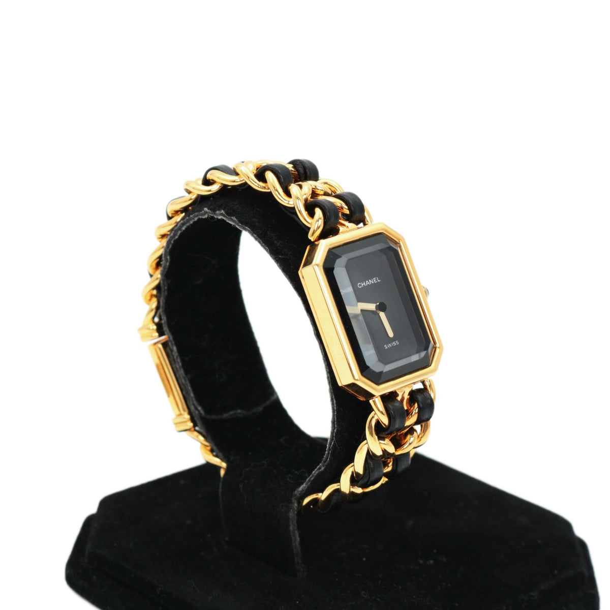 CHANEL Vintage Black & Gold Chain Leather Première Watch [Used]