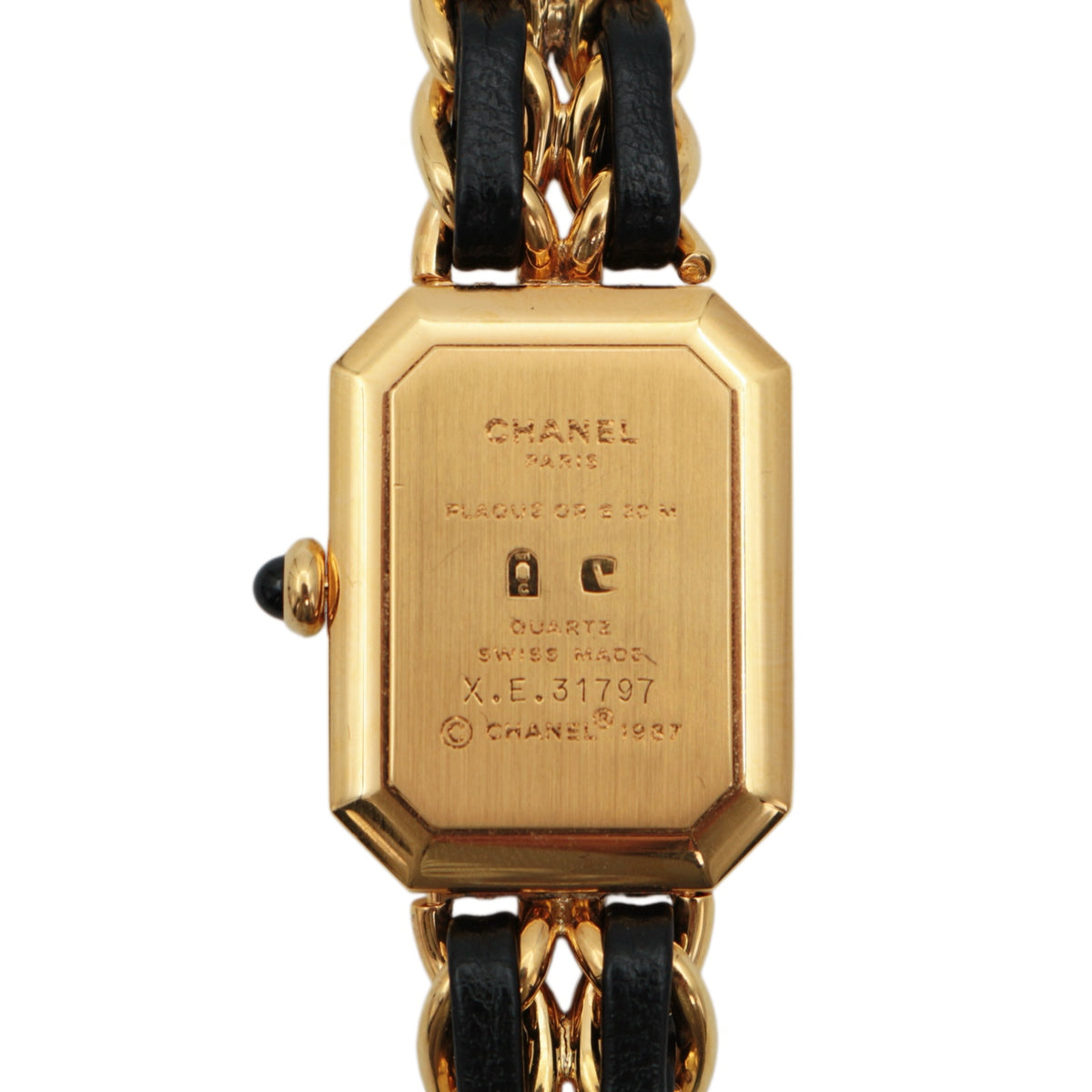 CHANEL Vintage Black & Gold Chain Leather Première Watch [Used]
