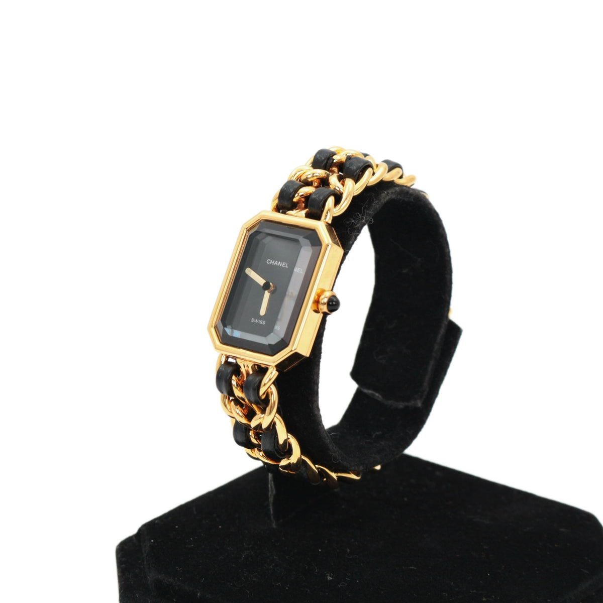 CHANEL Vintage Black & Gold Chain Leather Première Watch [Used]