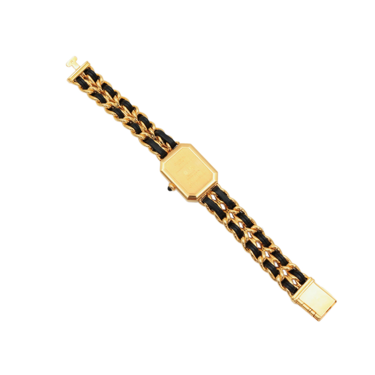 CHANEL Vintage Black & Gold Chain Leather Première Watch [Used]