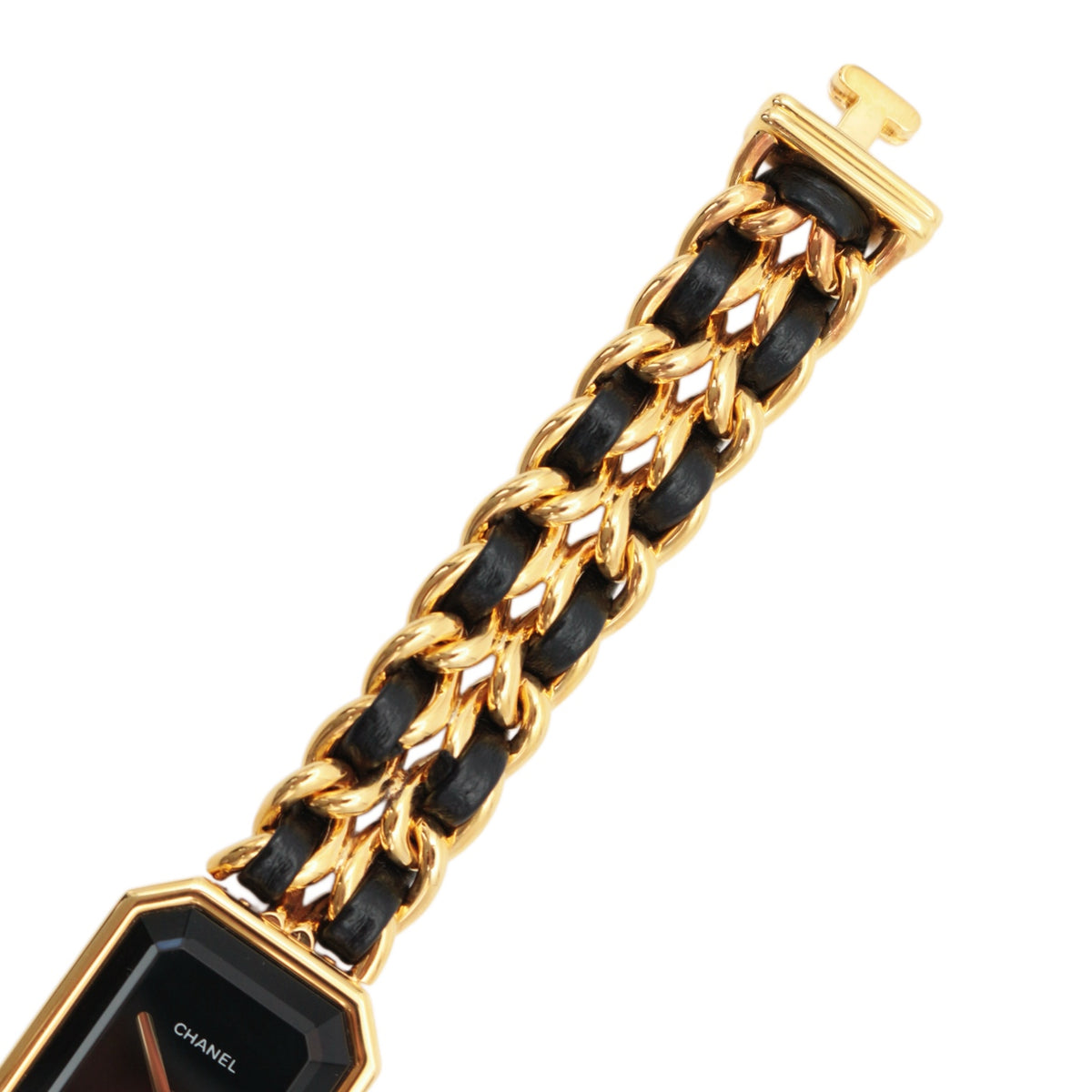 CHANEL Vintage Black & Gold Chain Leather Première Watch [Used]