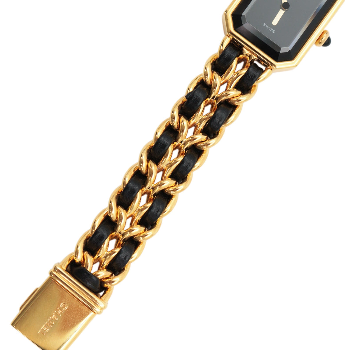 CHANEL Vintage Black & Gold Chain Leather Première Watch [Used]