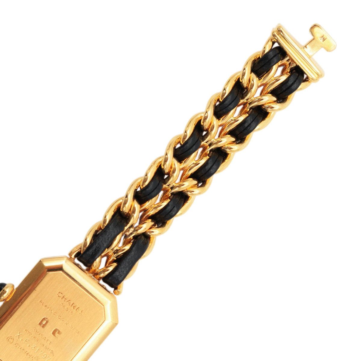 CHANEL Vintage Black & Gold Chain Leather Première Watch [Used]