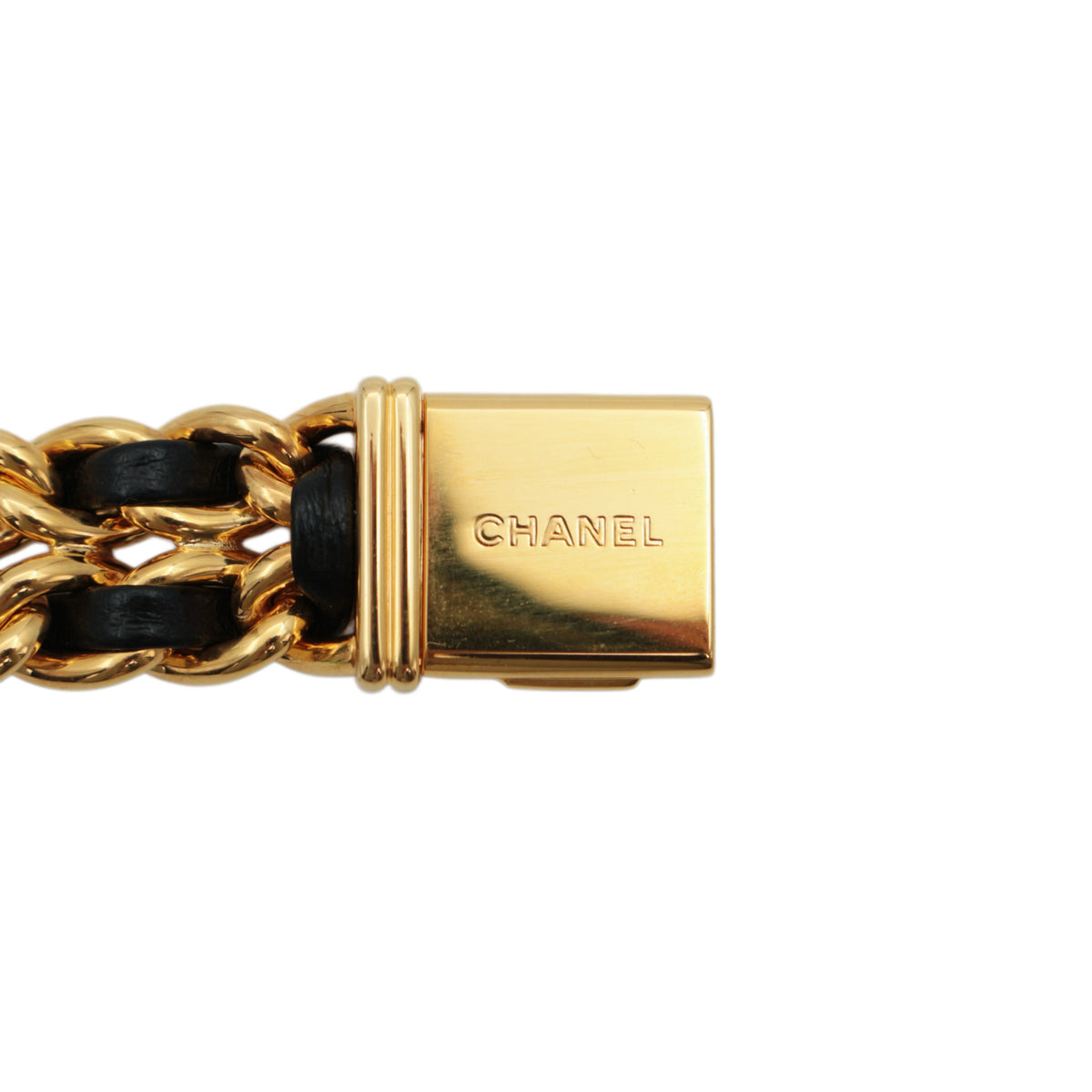 CHANEL Vintage Black & Gold Chain Leather Première Watch [Used]