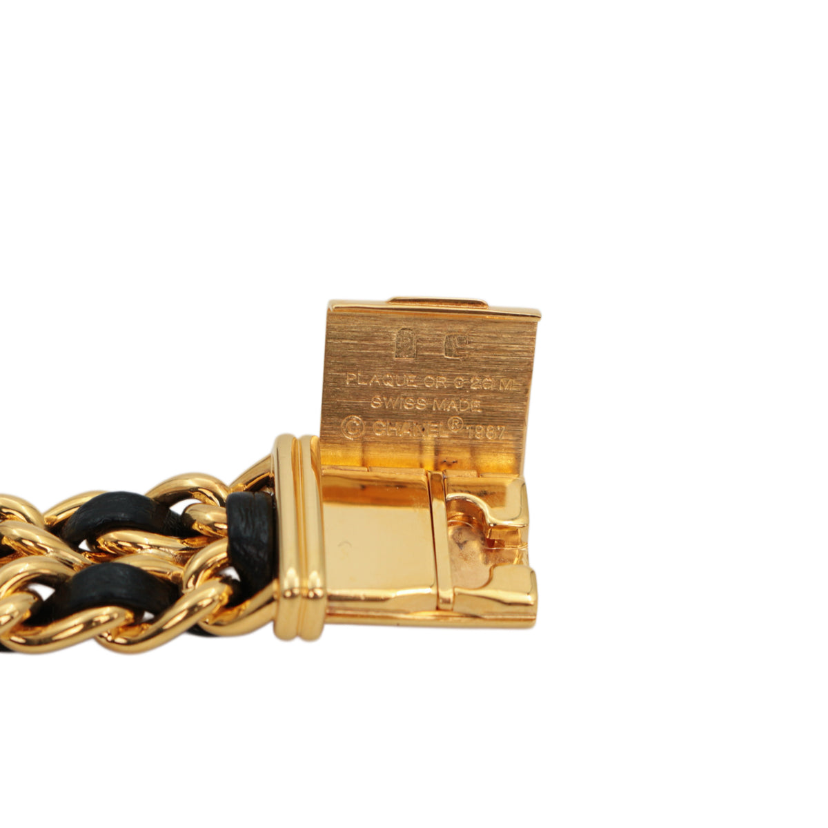 CHANEL Vintage Black & Gold Chain Leather Première Watch [Used]
