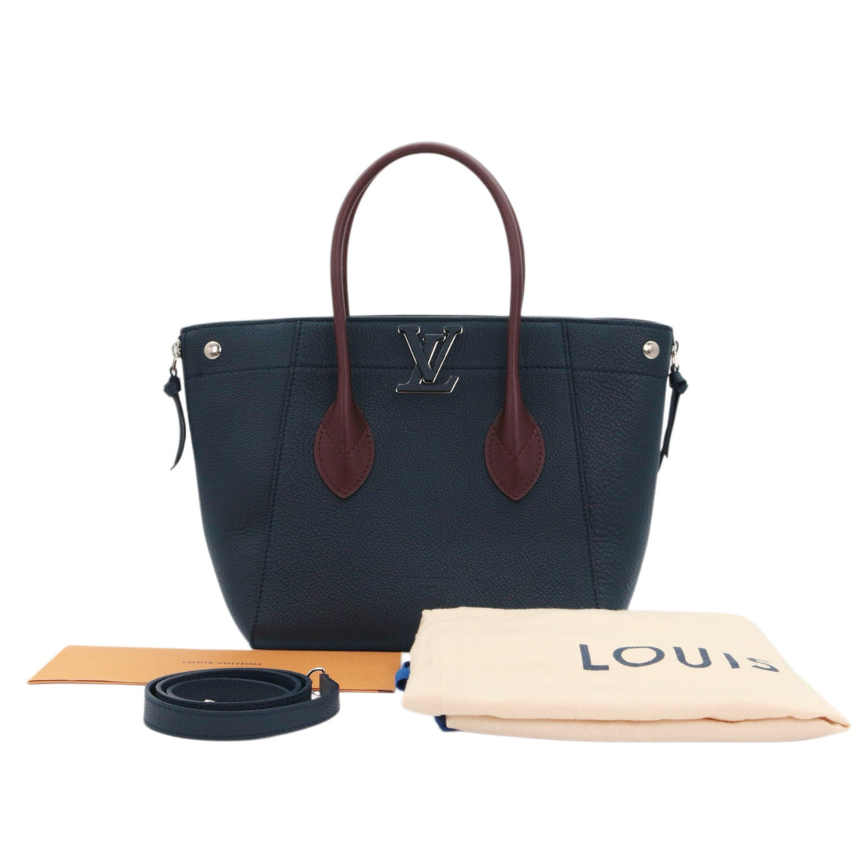 LOUIS VUITTON Navy & Bordeaux Taurillon Leather Freedom Bag M54842 [Used]