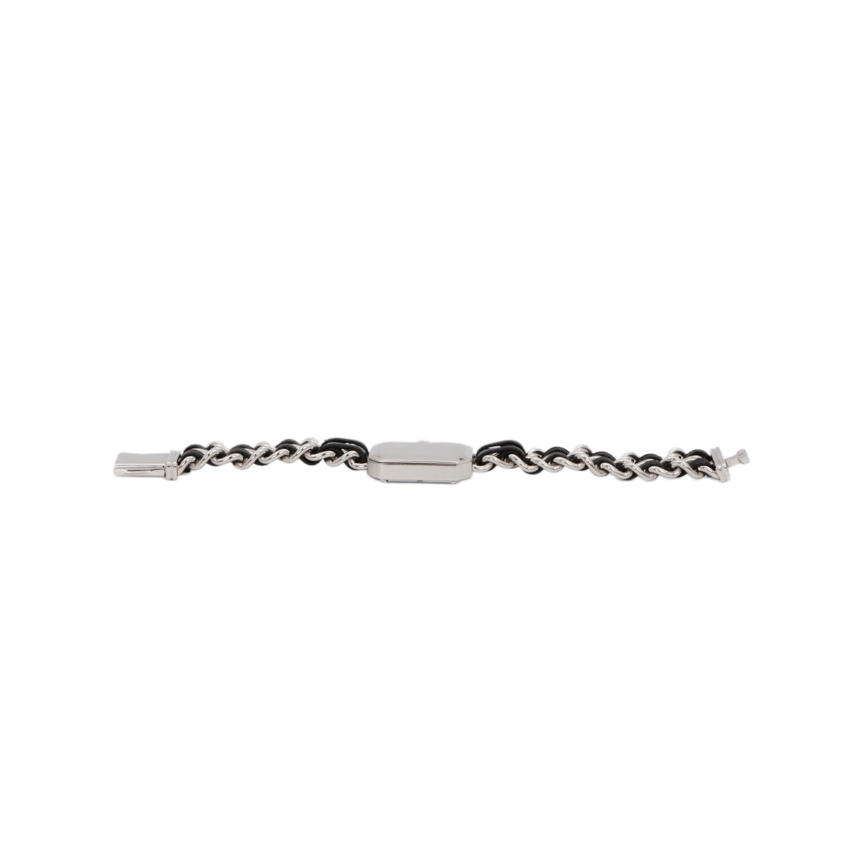CHANEL Vintage Première Black & Silver Leather Chain Watch Size S [Used]