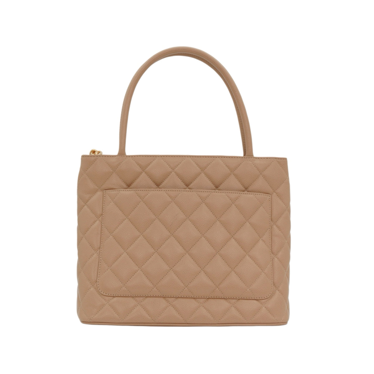 CHANEL Beige Caviar Medallion Tote Bag [Used]
