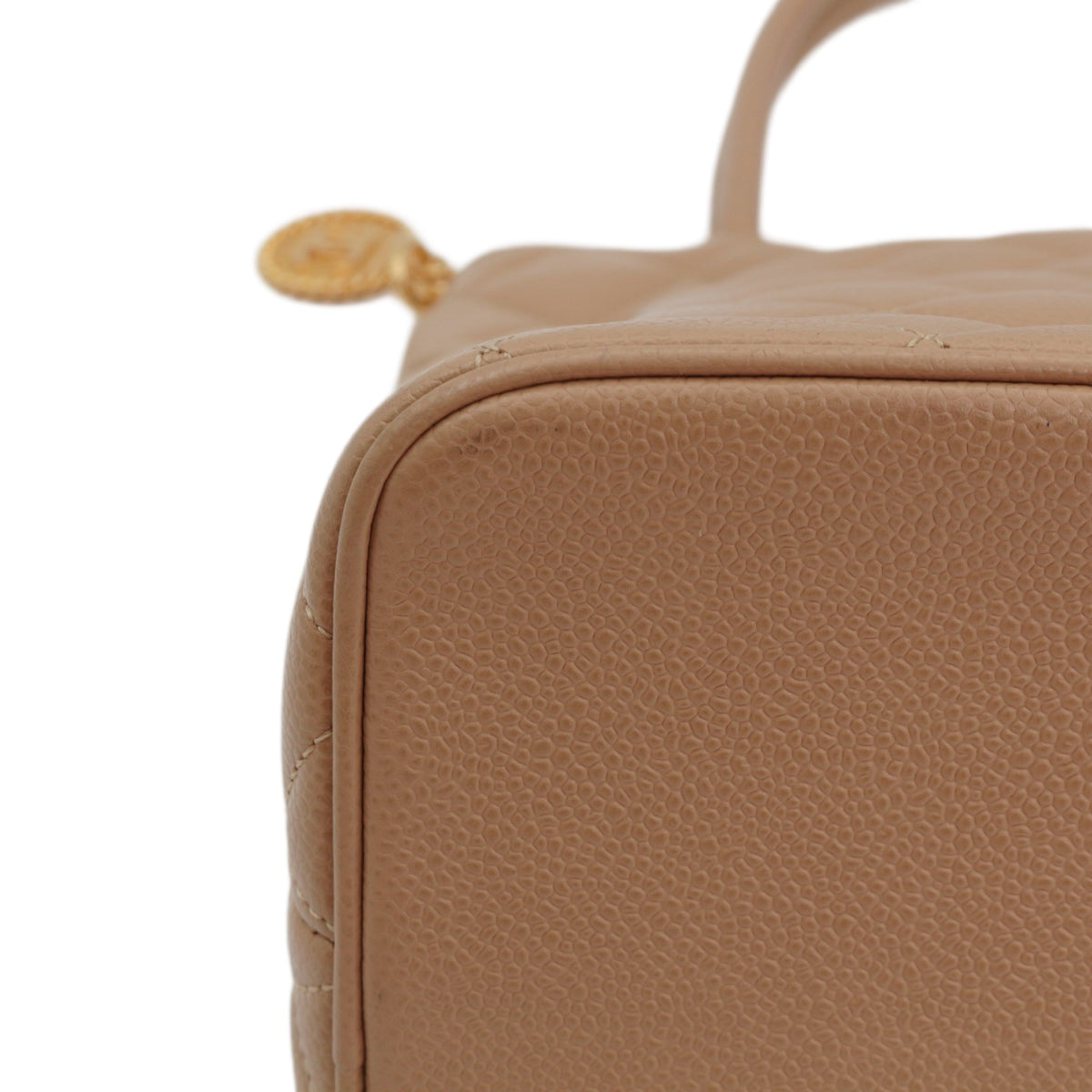 CHANEL Beige Caviar Medallion Tote Bag [Used]