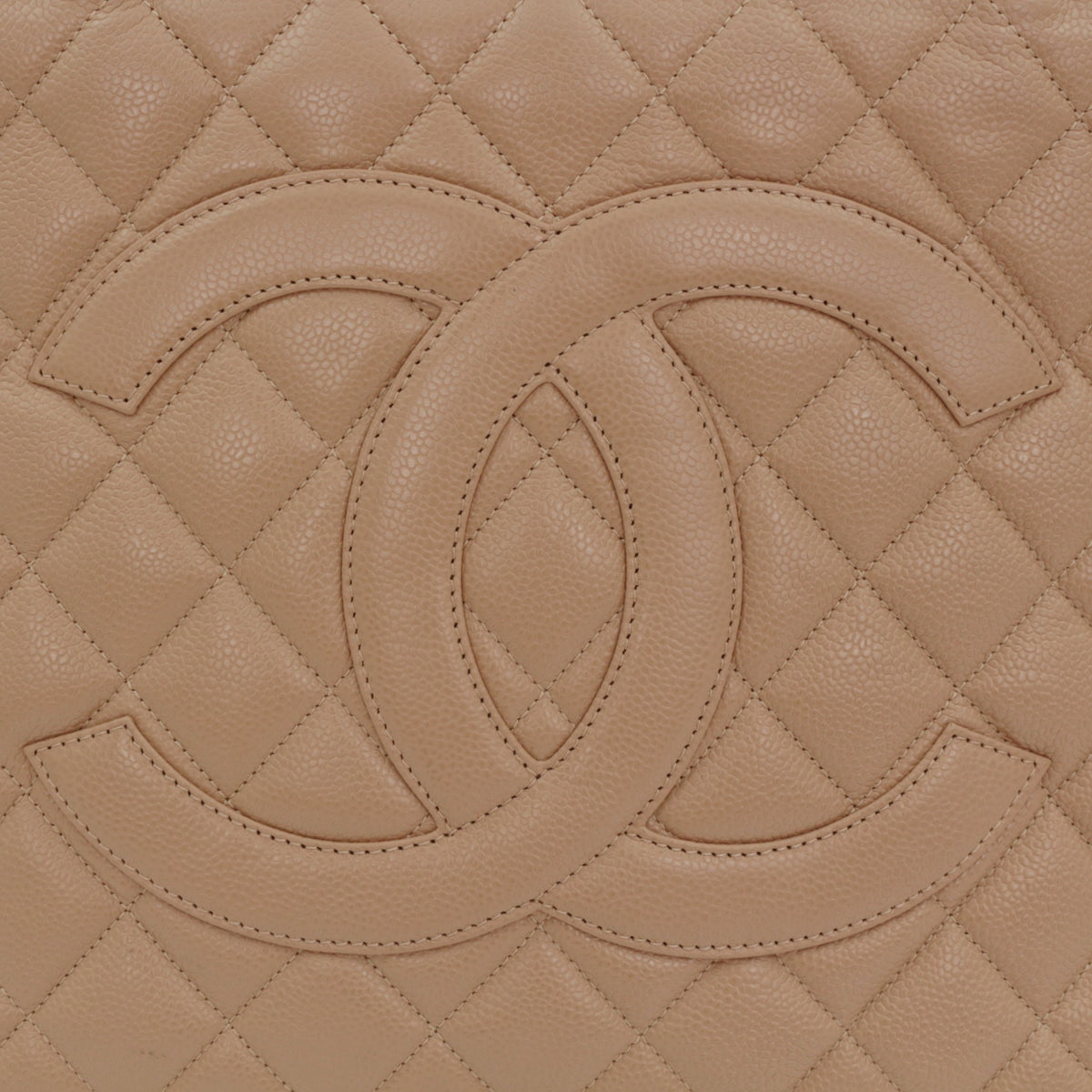 CHANEL Beige Caviar Medallion Tote Bag [Used]