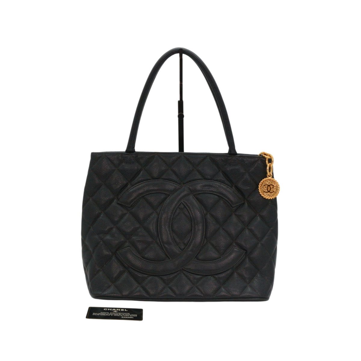 CHANEL Black Caviar Medallion Tote Bag [Used]