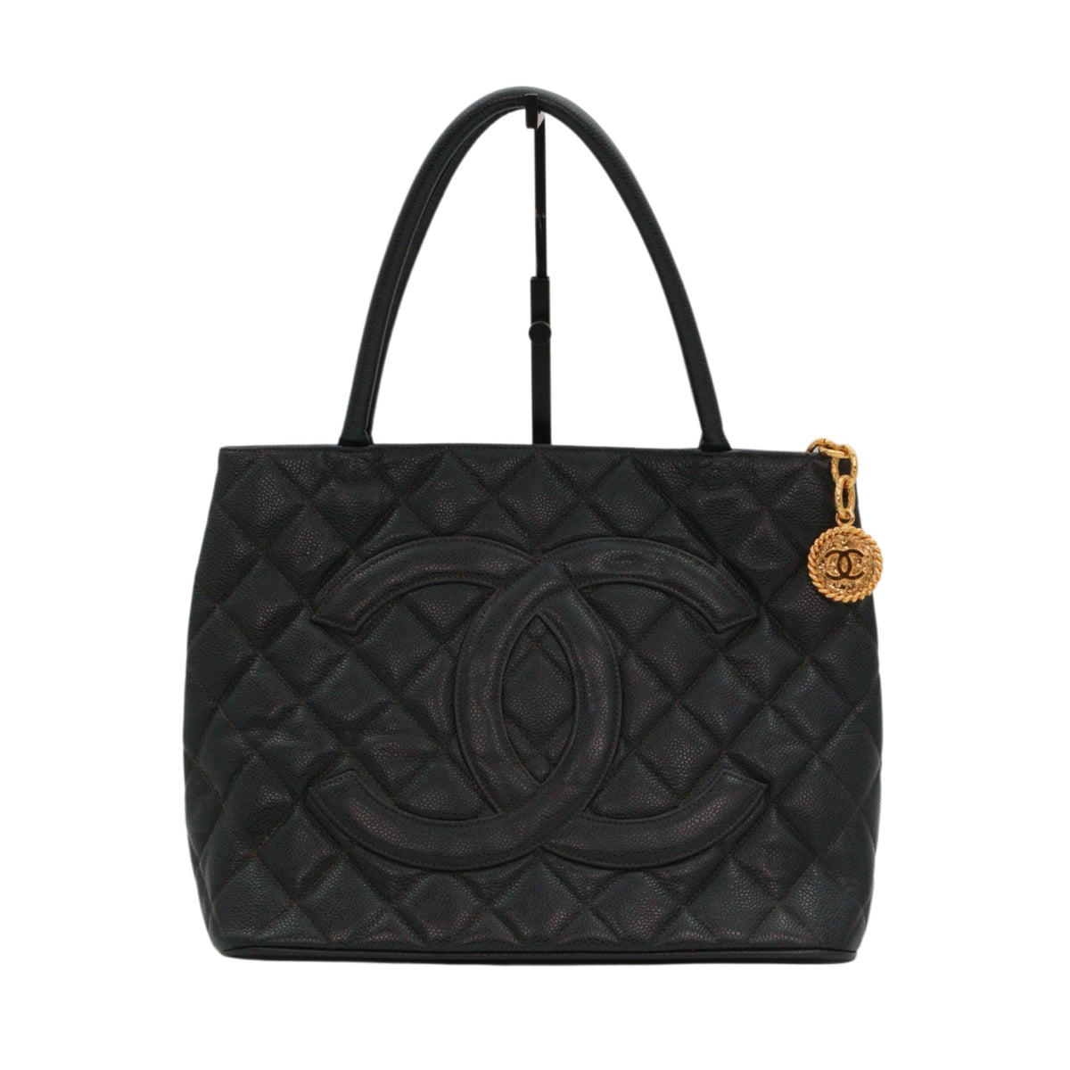 CHANEL Black Caviar Medallion Tote Bag [Used]