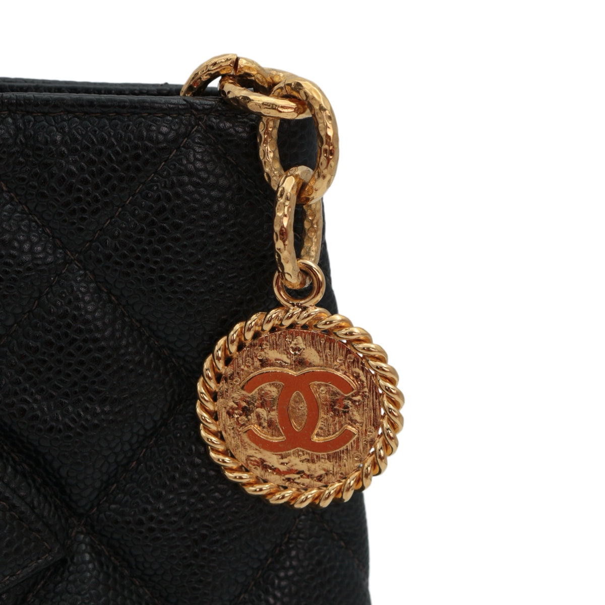 CHANEL Black Caviar Medallion Tote Bag [Used]