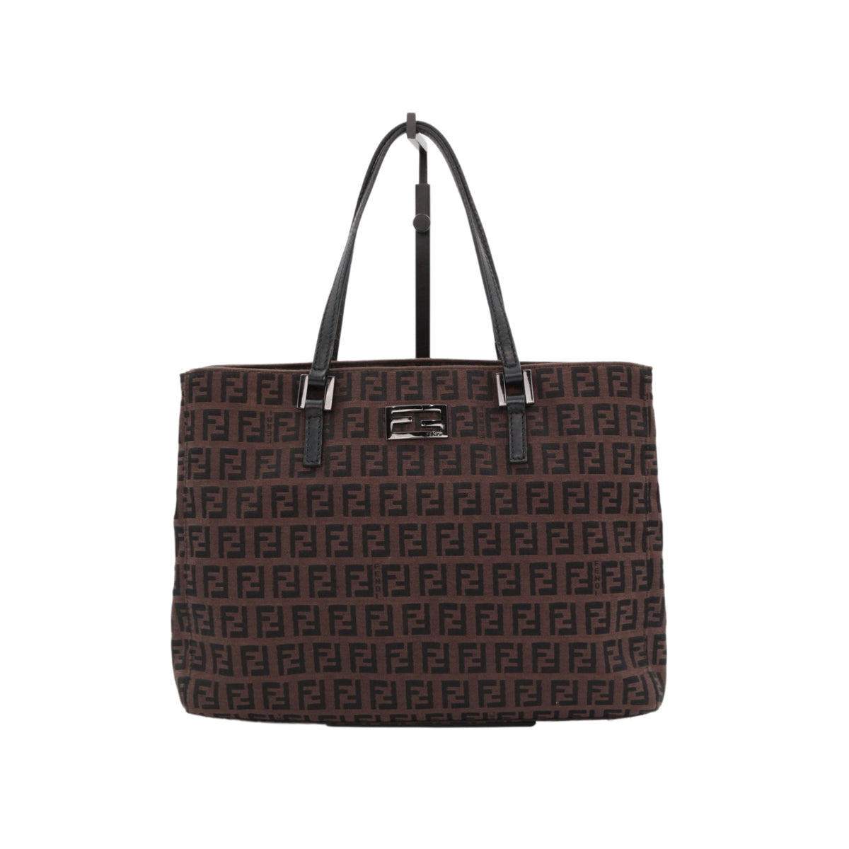 FENDI Vintage Brown & Black Zucca FF Canvas Tote Bag [Used]