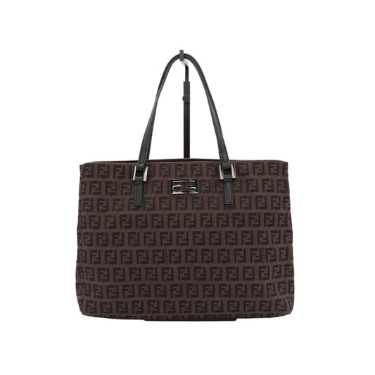 FENDI Vintage Brown & Black Zucca FF Canvas Tote Bag [Used]