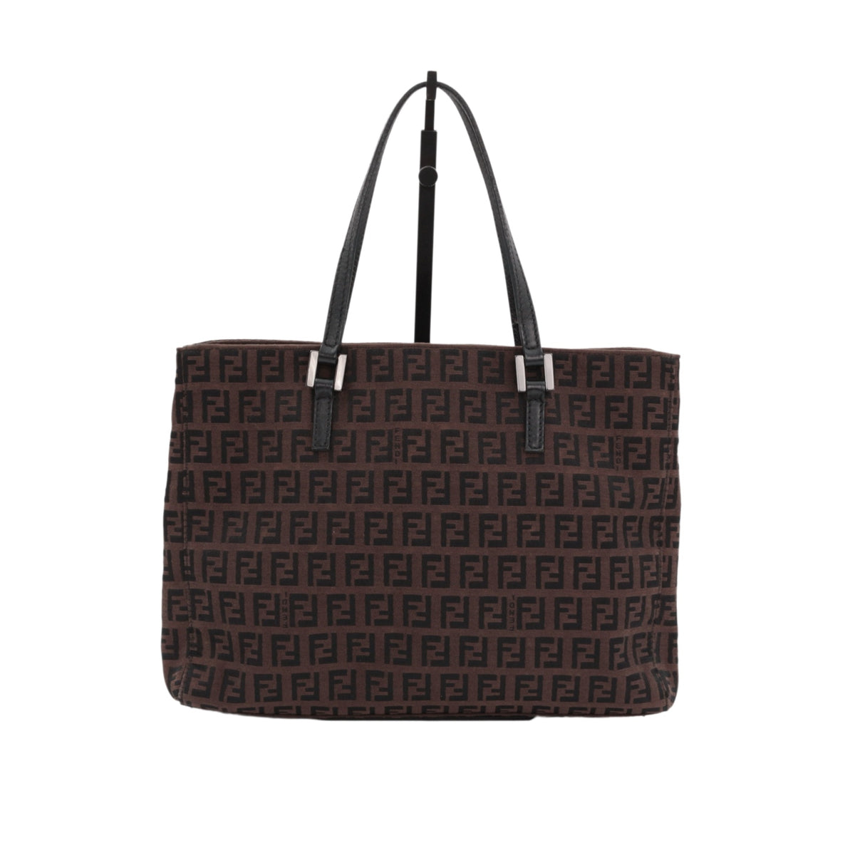 FENDI Vintage Brown & Black Zucca FF Canvas Tote Bag [Used]