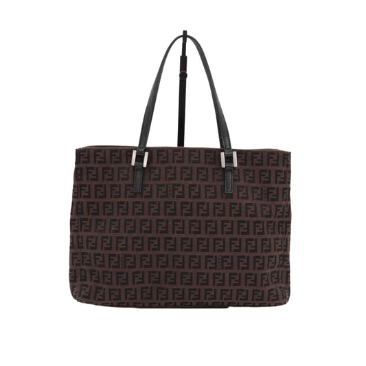 FENDI Vintage Brown & Black Zucca FF Canvas Tote Bag [Used]