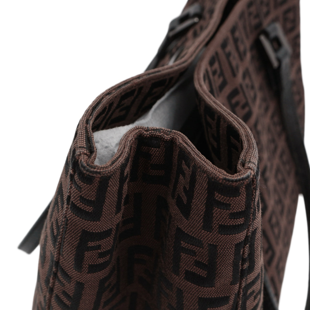 FENDI Vintage Brown & Black Zucca FF Canvas Tote Bag [Used]