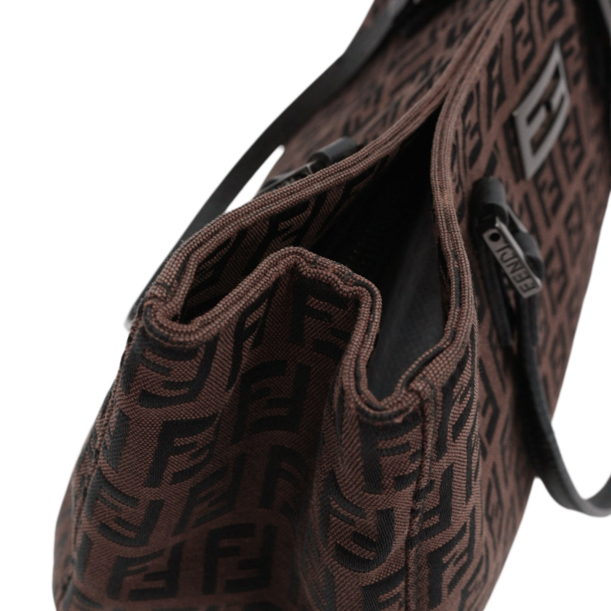 FENDI Vintage Brown & Black Zucca FF Canvas Tote Bag [Used]