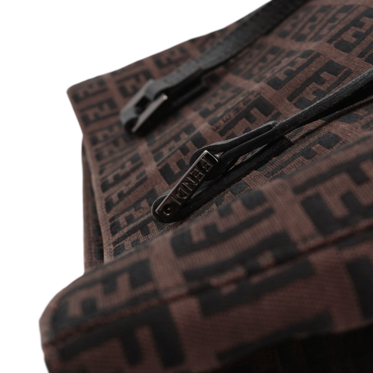 FENDI Vintage Brown & Black Zucca FF Canvas Tote Bag [Used]