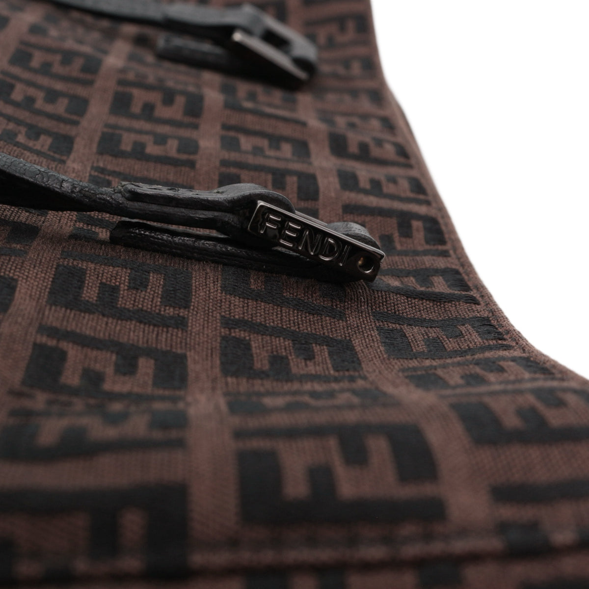FENDI Vintage Brown & Black Zucca FF Canvas Tote Bag [Used]
